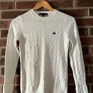 White Cable Knit Sweater